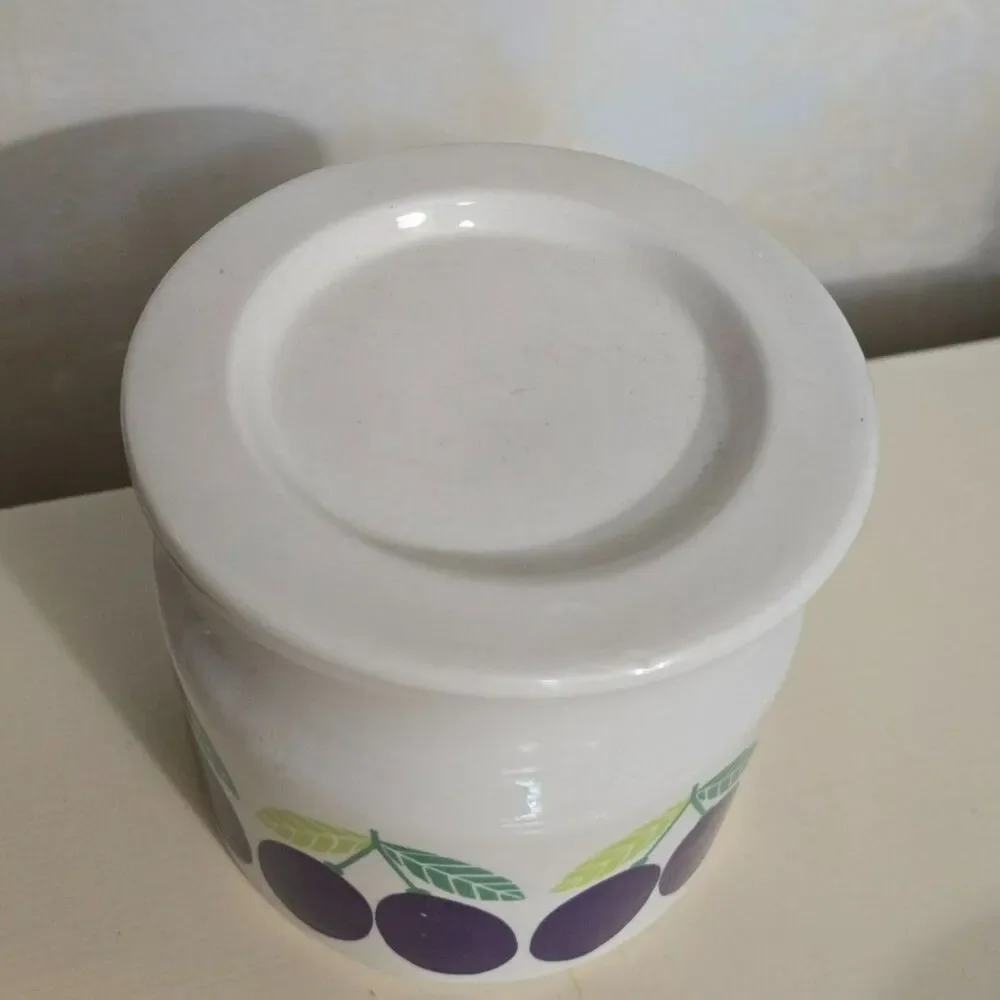 Vintage Pomona Arabia Finland Lidded Plum Jam Jar